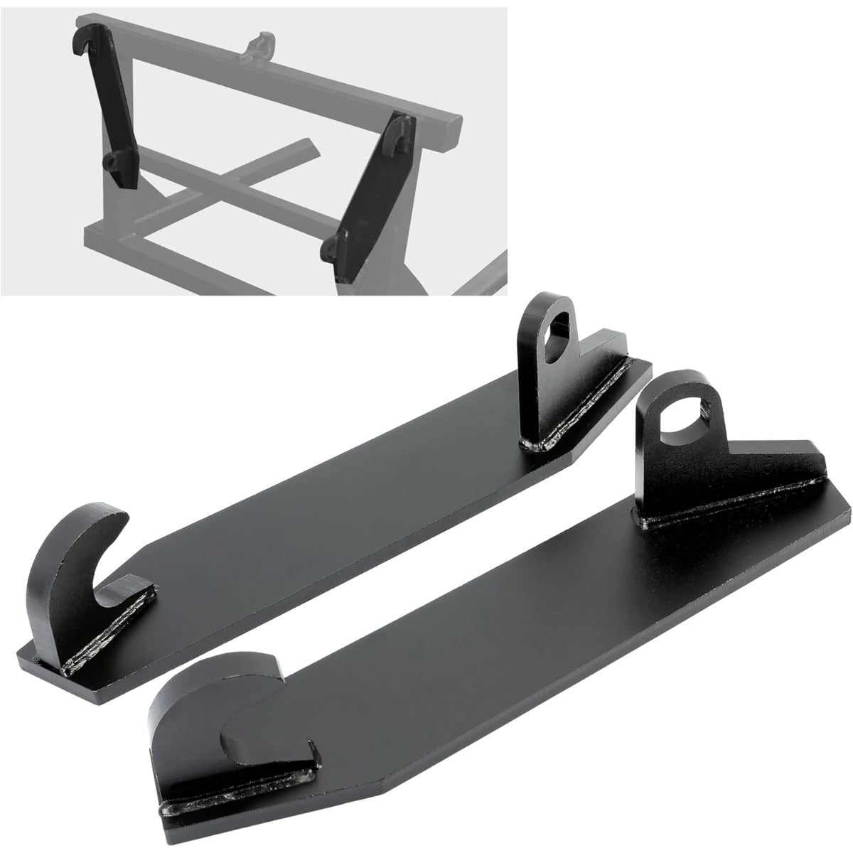 Pair Tractor Mounting Brackets Compatible with John Deere Massy Ferguson Ford Case loaders All Tractors Black Tractor Attachment Accessories Weld on Steel