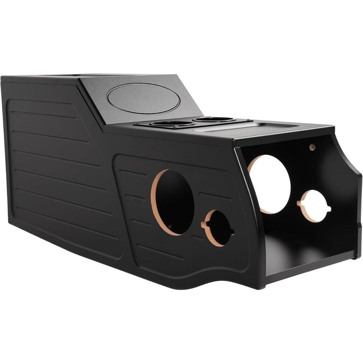 Center Console Subwoofer Box Compatible with 97-03 Ford F-150 | Single/Ext/Crew Cab MDF+Plastic(ABS) PVC Black Finish Black