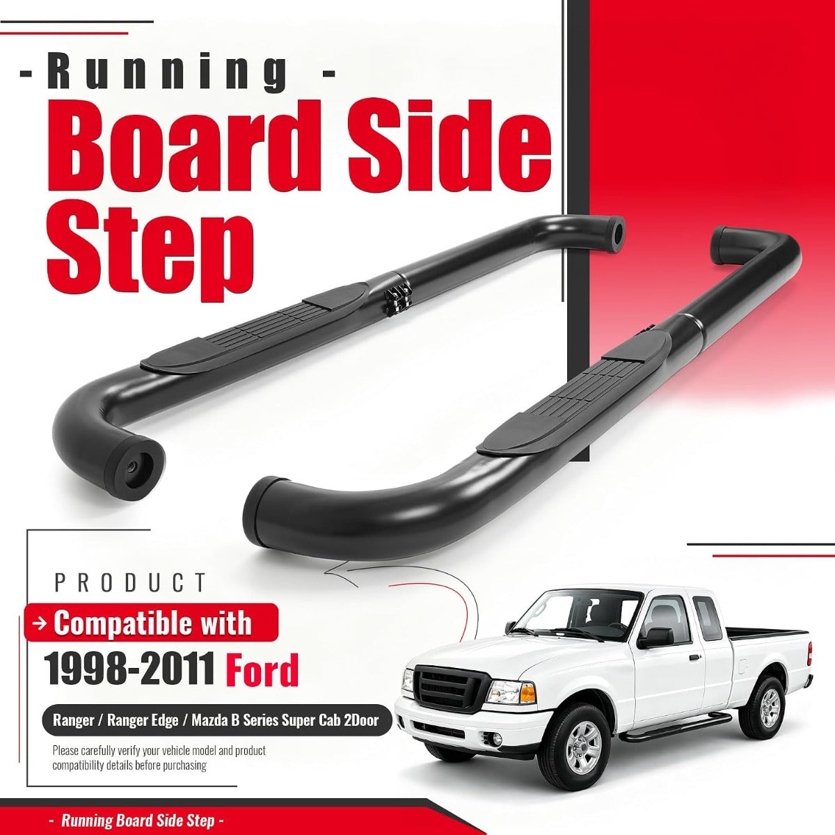 Running Board Step Compatible with 98-11 Ranger/Ranger Edge/Mazda B