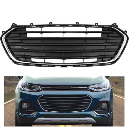 Front Bumper Lower Bottom Grille Grill Compatible with 2017-2021 Chevy Chevrolet Trax Replacement for 42537706 42519611 GM1036196 Black+Silvery