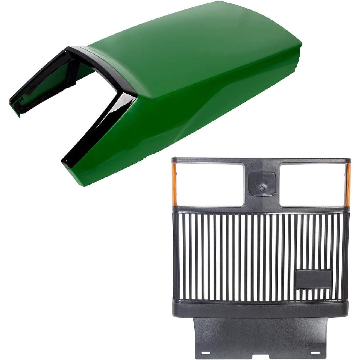 Hood+Grille Compatible with John Deere 415 425 445 455 Lawn Mower Tractor Replacement for AM128986 AM118699 AM116207 Upper Hood Cowl Grille (Reflectors are included. Label is NOT included.)