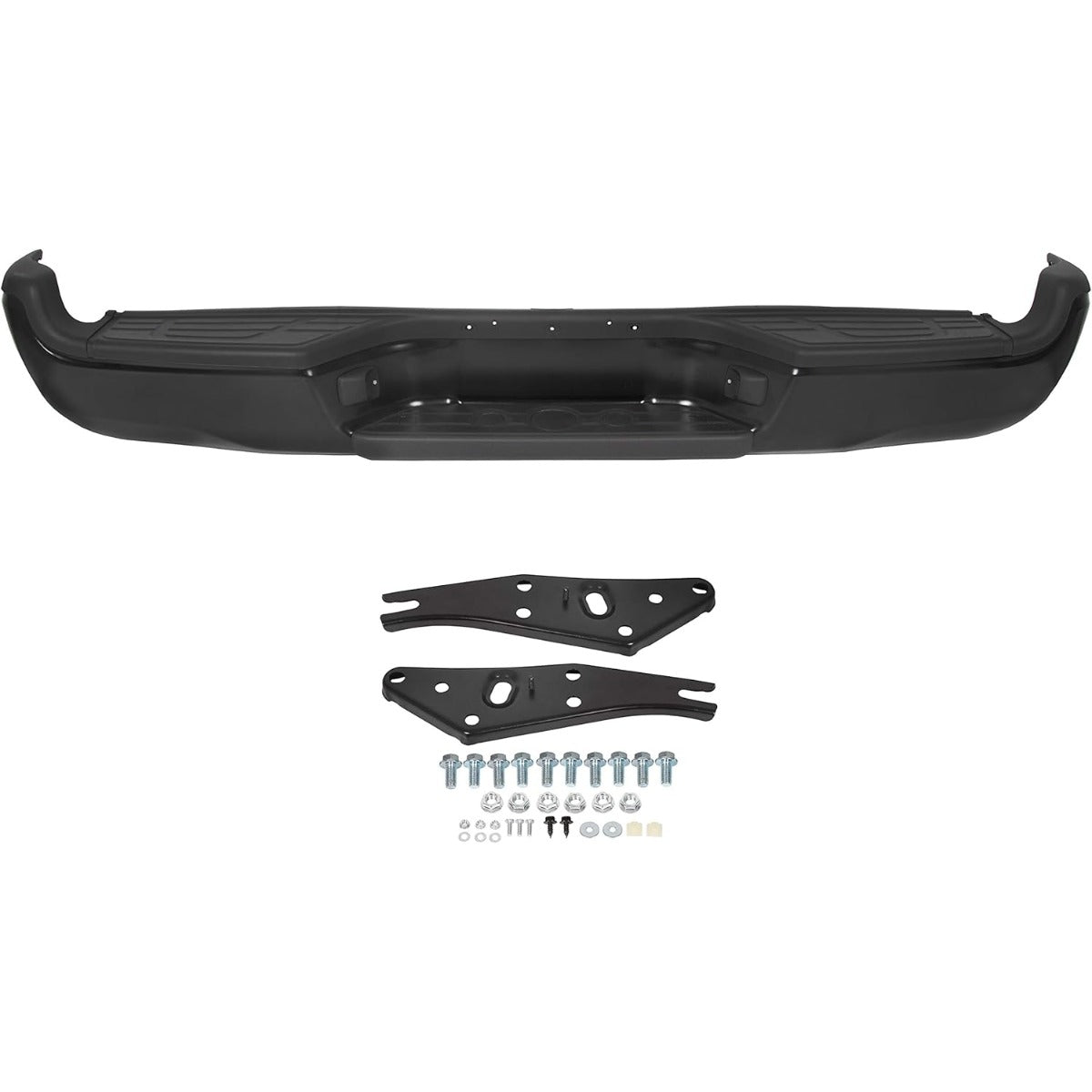 Rear Bumper Compatible With 2005-2015 Toyota Tacoma TO1103113 Bumper Assembly W/Pads Brackets and License Plate Lights Steel Chrome Fits Models With SR5 Package or Limited Package Only
