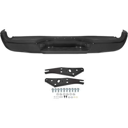Rear Bumper Compatible With 2005-2015 Toyota Tacoma TO1103113 Bumper Assembly W/Pads Brackets and License Plate Lights Steel Chrome Fits Models With SR5 Package or Limited Package Only