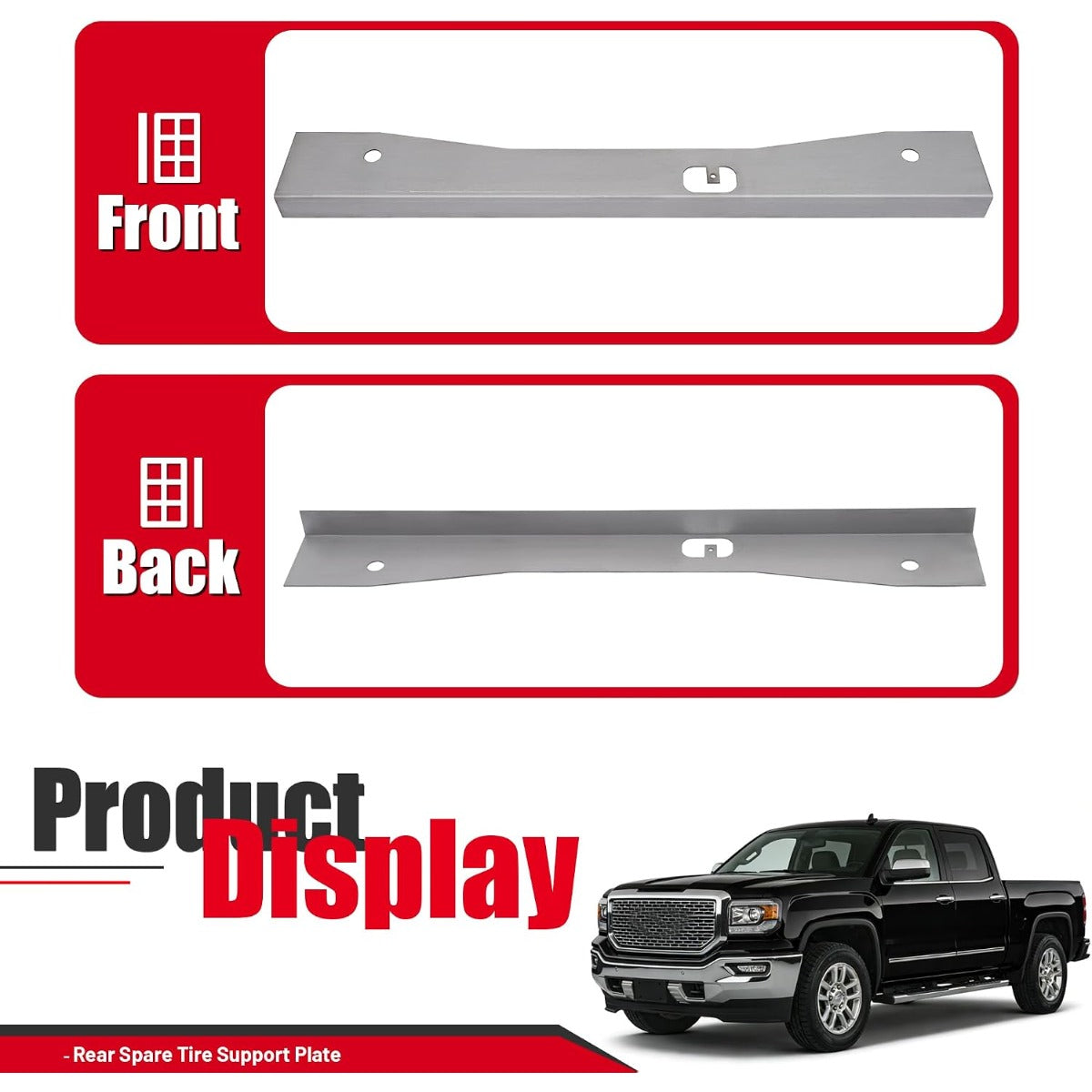 Spare Tire Support Plate Compatible with 2007-2014 Chevy Chevrolet Silverado 1500 GMC Sierra 1500 Shock Mount Frame Crossmember Steel Raw