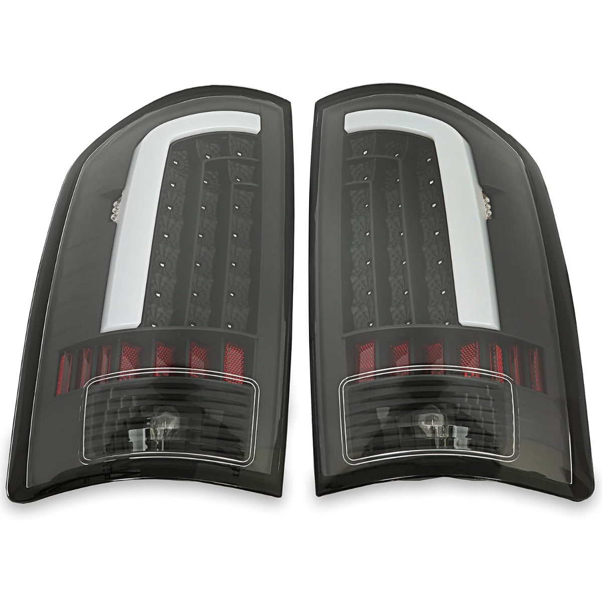 Kojem LED Tail Light Compatible with 2002-2006 Dodge Ram 1500/2003-2006 Dodge Ram 2500 3500 LED Tube Bar Brake Turn Signal Lamp Taillight Driver & Passenger Side -Clear Lens & Black Housing