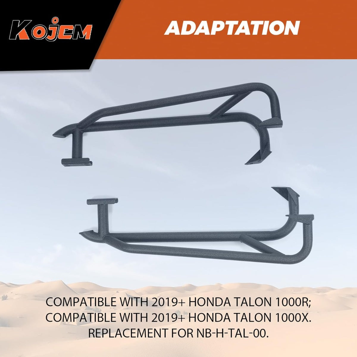 Nerf Bar Compatible with 2019+ Honda Talon 1000R 1000X Tree Kickers Rock Sliders Replace for NB-H-TAL-00