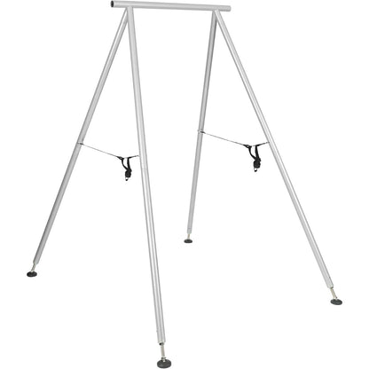 KUAFU Yoga Stand with Yoga Swing Inversion Portable Stand Yoga Frame Yoga Sling Inversion Equipment Steel Silvery for Indoor and Outdoor Triangle Structure