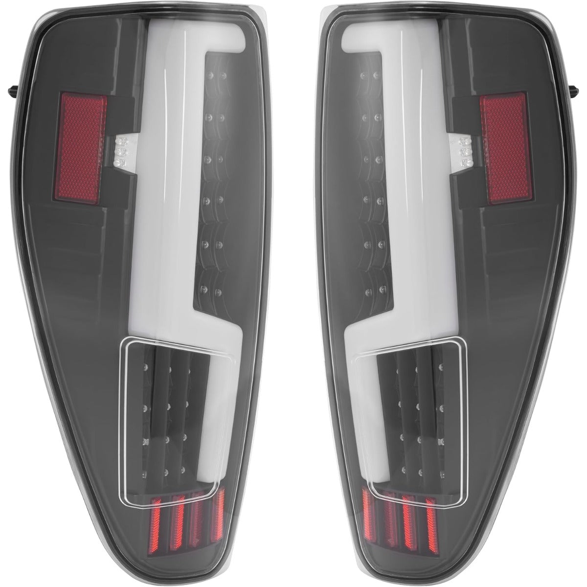 ALMULOO Pair Tail Light Compatible with 2004-2012 Chevy Chevrolet Colorado GMC Canyon Isuzu i-280 i-290 i-350 i-370 Tail Lamp w/LED with LED Tube Bar Clear Lens Replacement for GM2800164 GM2801164
