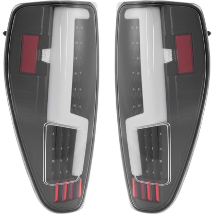ALMULOO Pair Tail Light Compatible with 2004-2012 Chevy Chevrolet Colorado GMC Canyon Isuzu i-280 i-290 i-350 i-370 Tail Lamp w/LED with LED Tube Bar Clear Lens Replacement for GM2800164 GM2801164