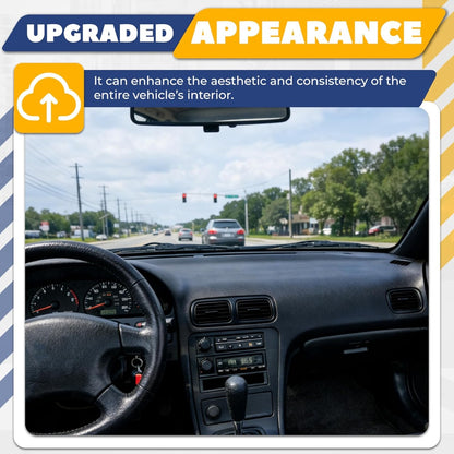 Black Dashboard Cover Compatible with 1989-1994 Nissan 240SX w/o Heads Up Display Cutout ABS Plastic Painted&Textured