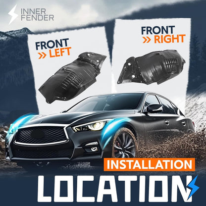 Front Fender Liner Inner Panel for 2014-2023 Infiniti Q50 Replacement for  Wheel Liner Splash Shield Guard Left & Right Side (Front Section)