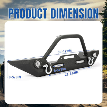 KUAFU Bumper Compatible with Wrangler JK Unlimited JL Gladiator JT