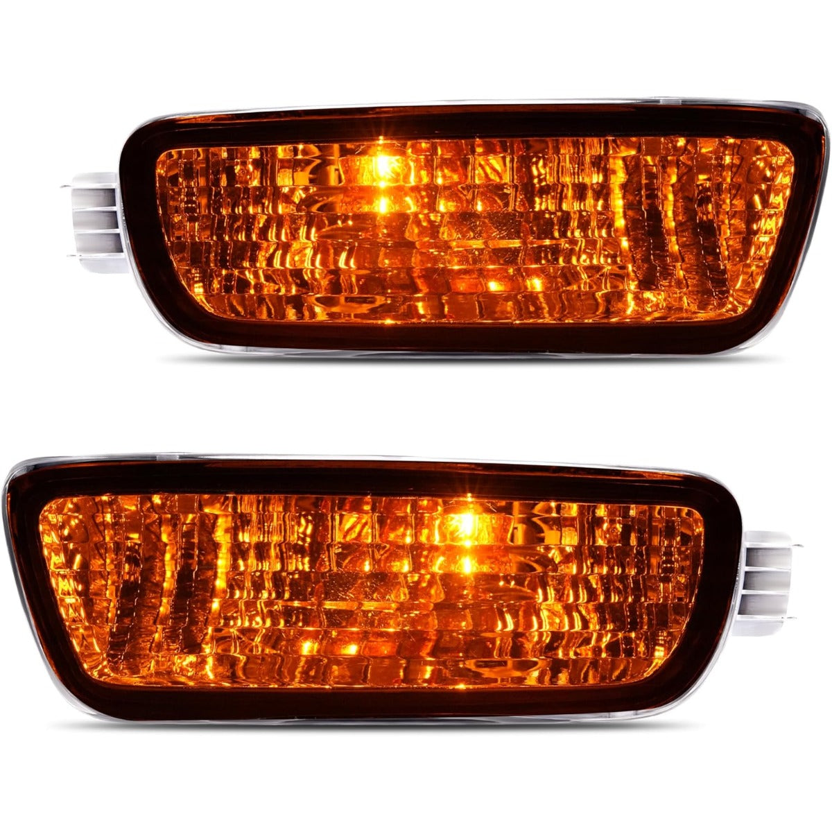 HECASA Pair Turn Signal Light w/Bulbs Compatible with 2001-2004 Toyota Tacoma Replacement for TO2531140 TO2530140 Front Bumper Turn Signal Parking Lamp Clear Lens Driver & Passenger Side