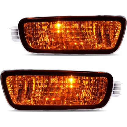 HECASA Pair Turn Signal Light w/Bulbs Compatible with 2001-2004 Toyota Tacoma Replacement for TO2531140 TO2530140 Front Bumper Turn Signal Parking Lamp Clear Lens Driver & Passenger Side