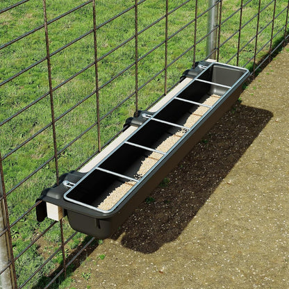 37.63In Goat Feeder, 2.5 Gallon Livestock Feeding Rack, Divided and