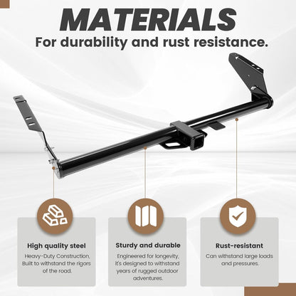 Rear Class 3 2” Trailer Hitch Compatible with 2004-2020 Toyota Sienna All Styles Replacement for 75237 Towing Receiver Steel Black