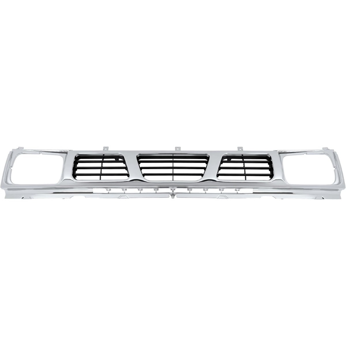 Front Grille Compatible with 1994 Nissan D21 XE 1993 1994 Nissan D21 Base SE 1995-1997 Nissan Pickup Base SE XE Replacement for 6231055G10 NI1200116 Chrome Bumper Grill Plastic(ABS) Silvery