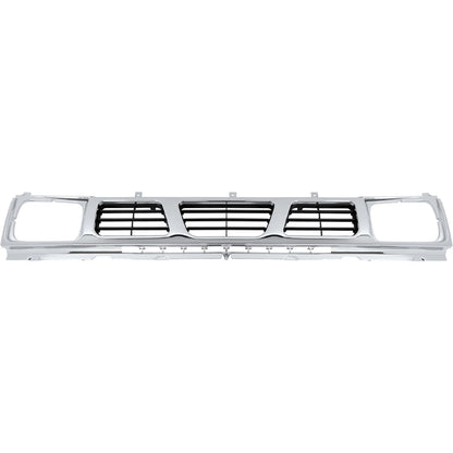 Front Grille Compatible with 1994 Nissan D21 XE 1993 1994 Nissan D21 Base SE 1995-1997 Nissan Pickup Base SE XE Replacement for 6231055G10 NI1200116 Chrome Bumper Grill Plastic(ABS) Silvery