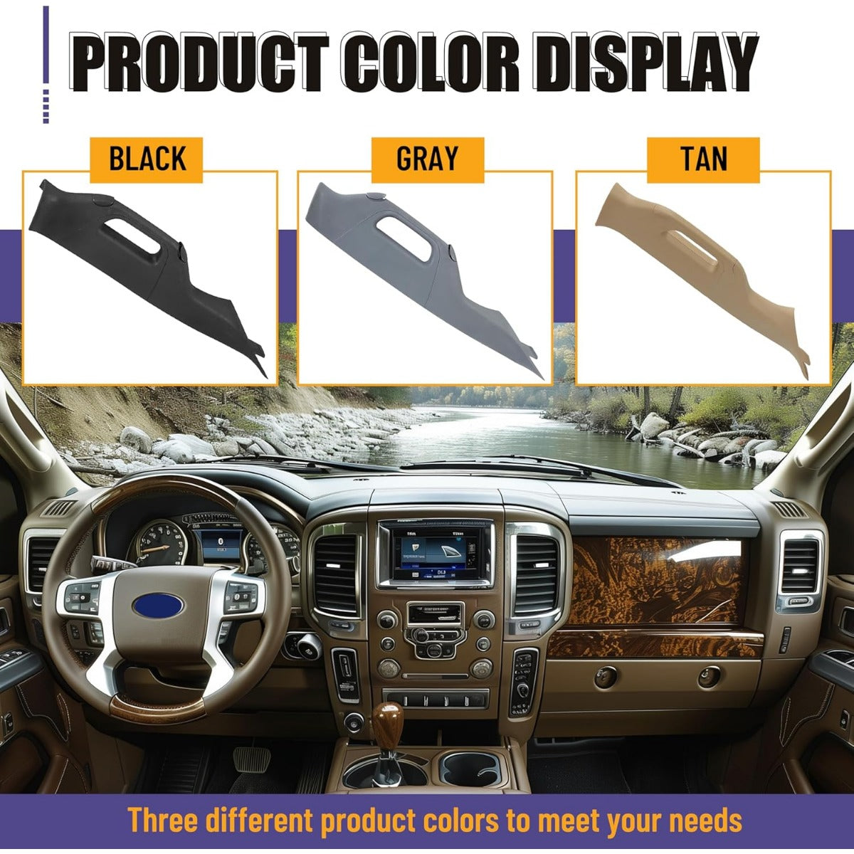 A Pillar Grab Handle Interior Trim Left Driver Side Compatible with 2011-2016 Ford F-250 F-350 F-450 F-550 Super Duty Replacement for BC3Z-2503599-AC - Gray LYAP-060-GRAY-L