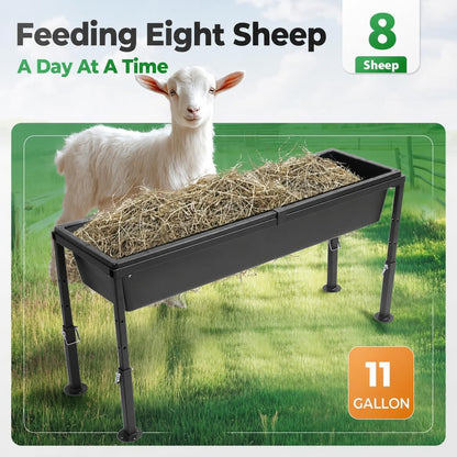 Livestock Feeder Water Trough 42" Long 11 Gallon with Adjustable