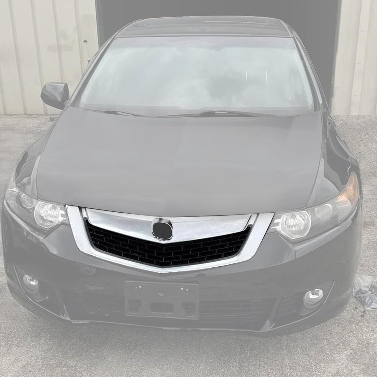 HECASA Front Grille Compatible with 2009 2010 ACURA TSX Silver ABS Plastic Grill With Moulding Trim