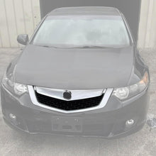 HECASA Front Grille Compatible with 2009 2010 ACURA TSX Silver ABS Plastic Grill With Moulding Trim
