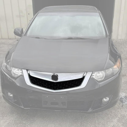 HECASA Front Grille Compatible with 2009 2010 ACURA TSX Silver ABS Plastic Grill With Moulding Trim