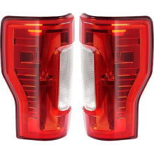 ECOTRIC Pair Tail Light Halogen Compatible with 2017-2019 Ford F250 F350 F450 Super Duty Pickup Rear Taillight Lamp Replacement for FO2800256 FO2801256 Clear Red Lens+Chrome Housing Left&Right Side