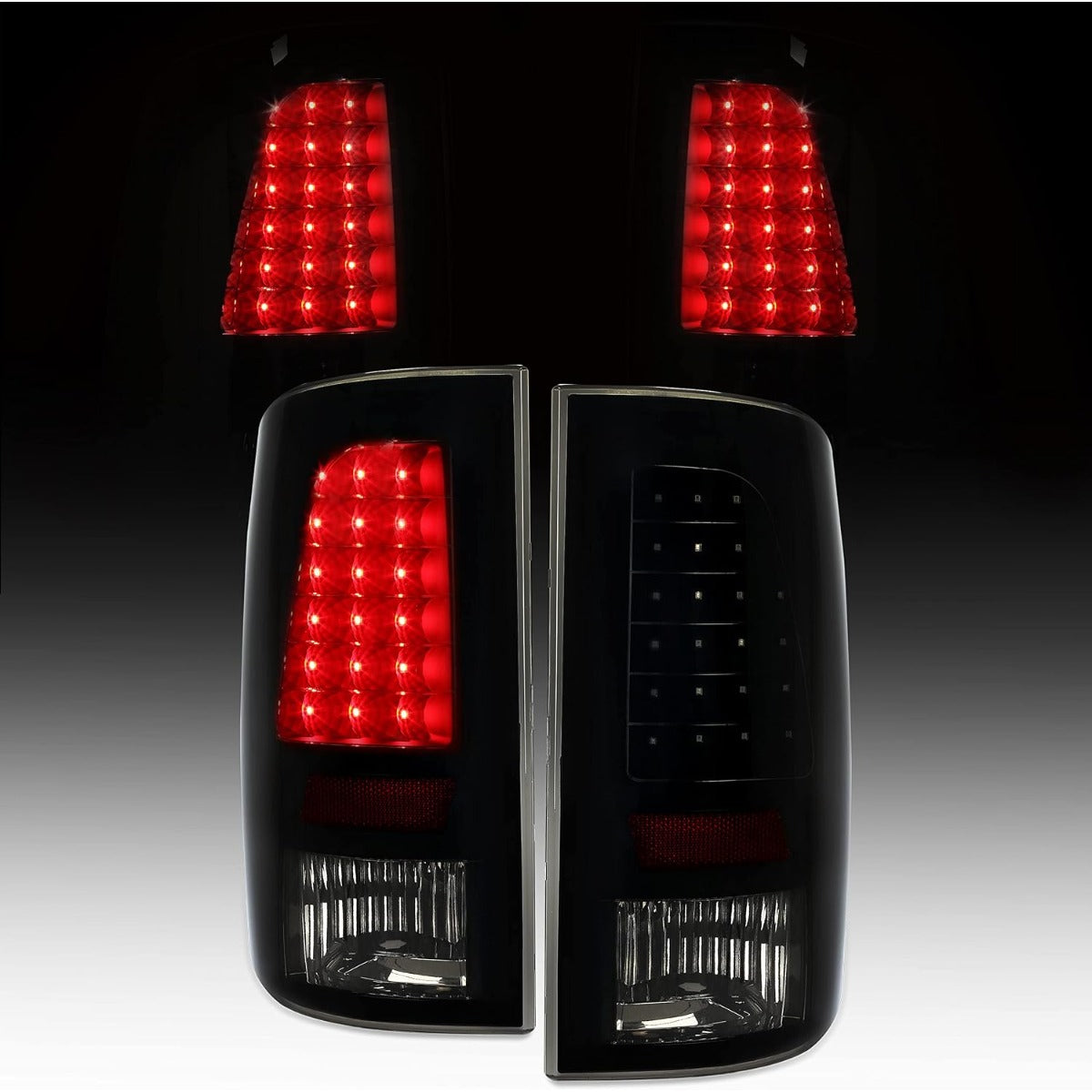 Kojem LED Tail Lights Compatible with 09-18 Dodge Ram 1500 2500 3500 Brake Rear Lamps Turn Signal Driver & Passenger Side 1 Pair Taillights Smoke Lens