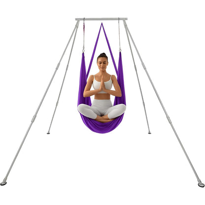 ECOTRIC 8.1FT Aerial Yoga Swing Stand Steel Frame Triangle Structure for | Indoor Outdoor Use, 550lbs Capacity