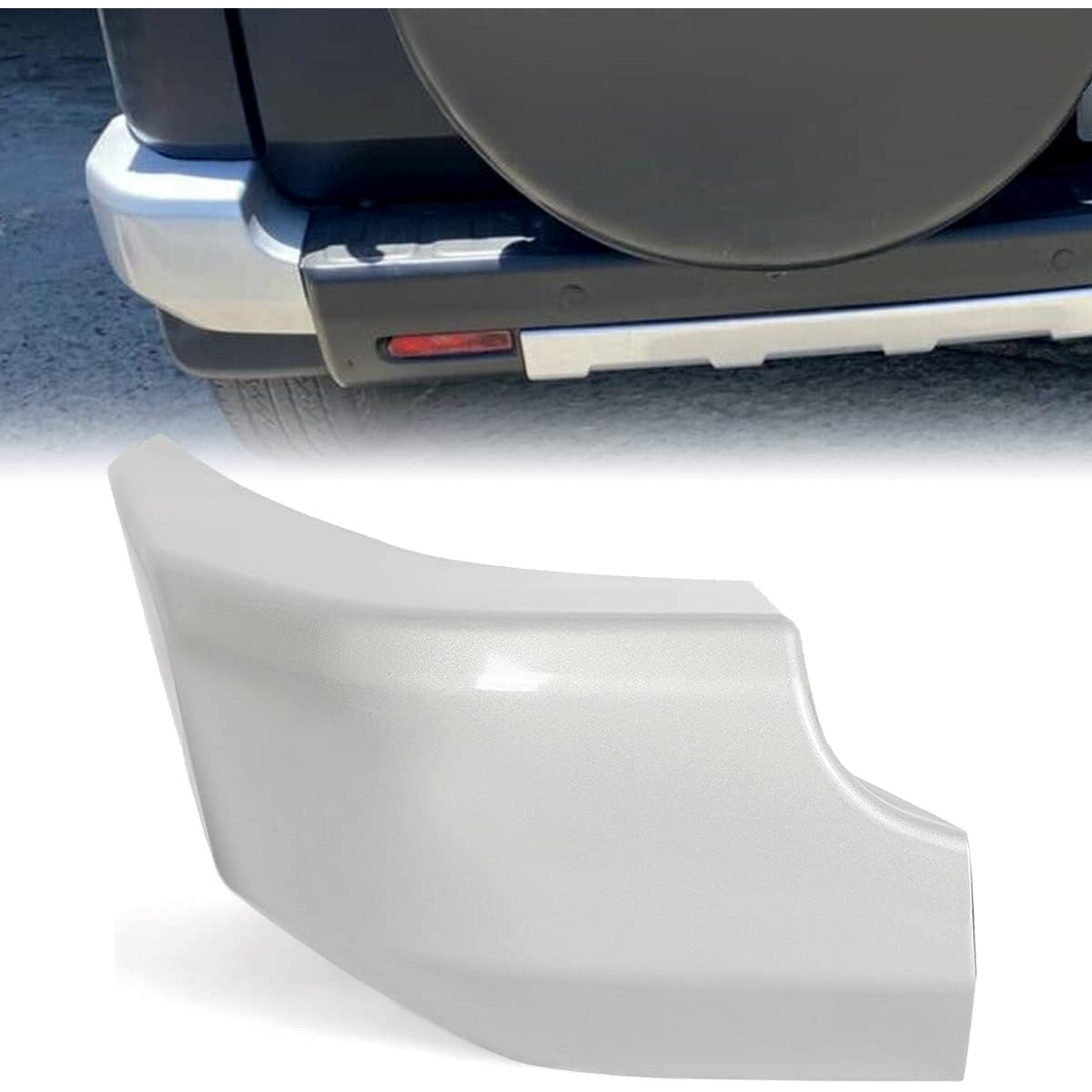 ECOTRIC Rear Bumper End Caps Cover Compatible with 2007-2014 Toyota FJ Cruiser W/O Special Edition Package Bumper Extension 2 Pcs Replacement for TO1104121 TO1105121 5246235021