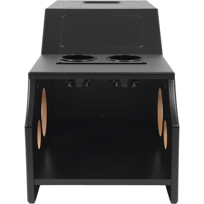 Center Console Subwoofer Box Compatible with 07-13 Chevy/GMC Crew | Crew /Single And Quad Cab MDF+Plastic(ABS) PVC Black Finish Black