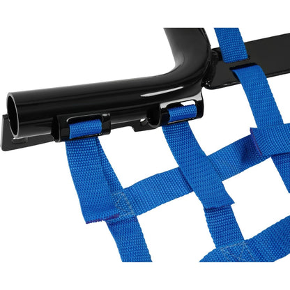 Nerf Bar Compatible with 2001-2005 Yamaha Raptor 660 / 660R Aluminium+Plastic Side Step Nerf Bar w/Blue Webbing Nets Powder Coated Black