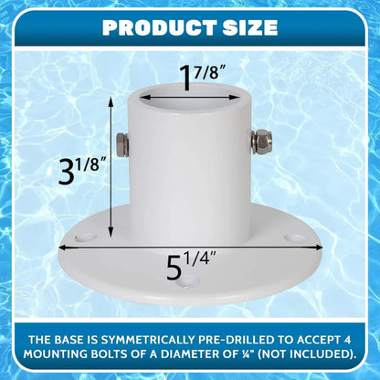 Deck Anchor Flange Cast Aluminum Above Ground Pool Ladders/Handrails/Slide - 1 7/8ââ‚?Inch Diameter of 1.9 Inches(1Pc) LYOM-062-1