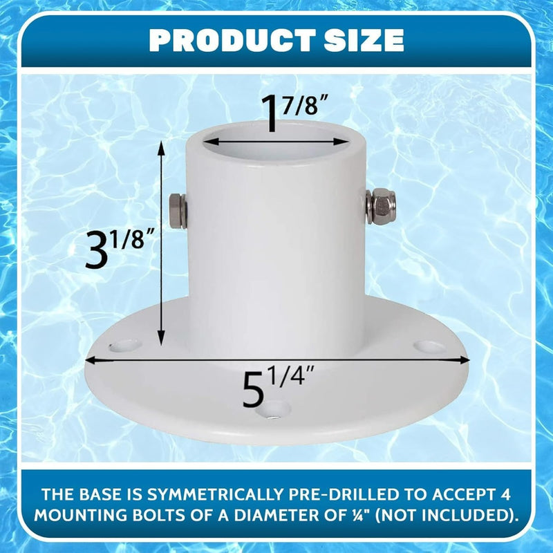 Deck Anchor Flange Cast Aluminum Above Ground Pool Ladders/Handrails/Slide - 1 7/8” Inch Diameter of 1.9"(1Pc) LYOM-062-1