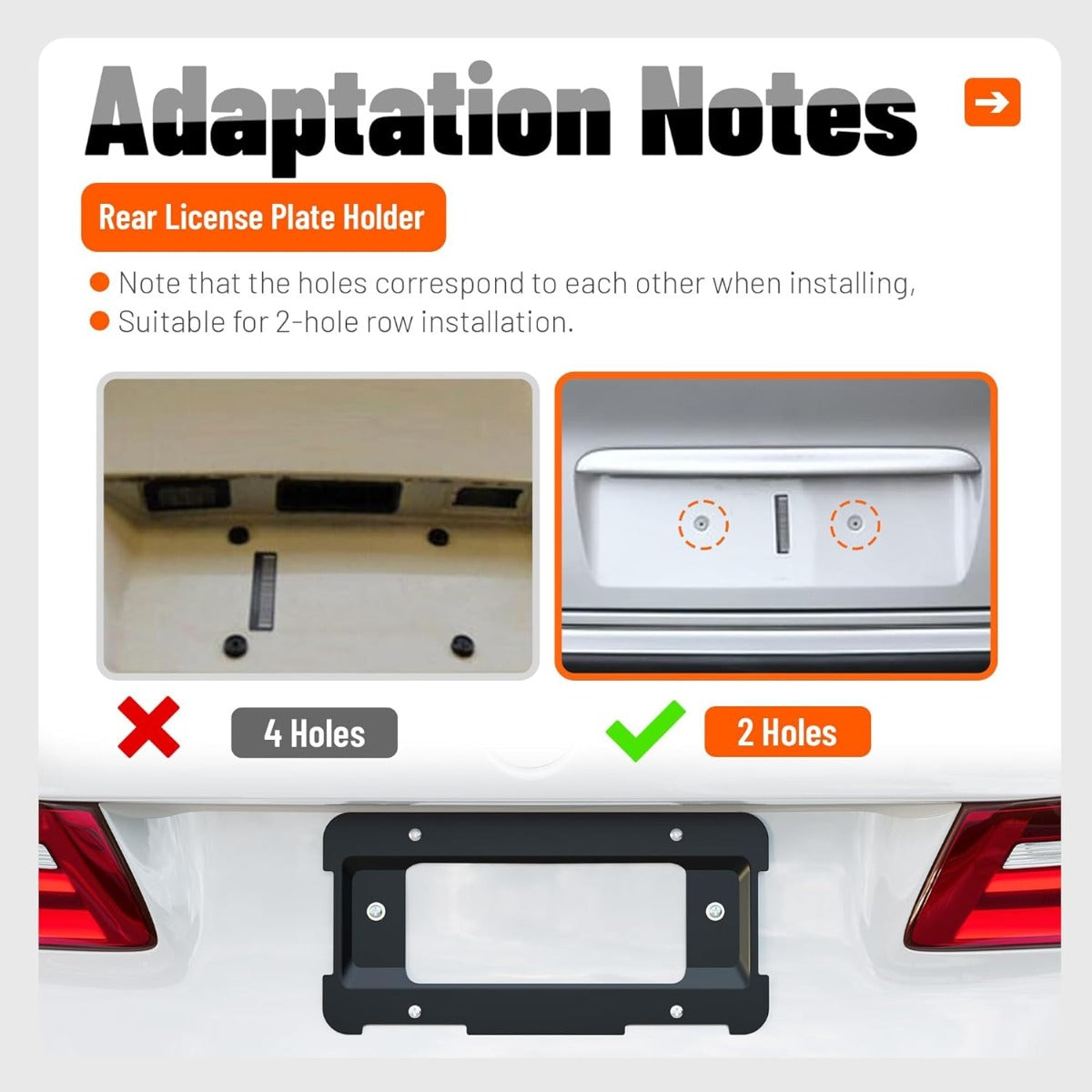 Rear License Plate Holder Bracket Frame Mount Compatible with BMW 1/2/3/4/5/6 Series X1 X3 X4 X5 X6 Z4 Replacement for 51187160607 511882380615