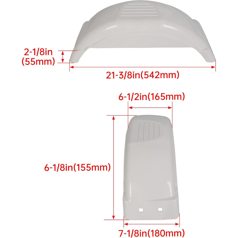 HECASA Single-Axle Trailer Fenders 8"-12" Skirt Wheels Top Step Skirt Boat Molded 300lbs Pair of Two