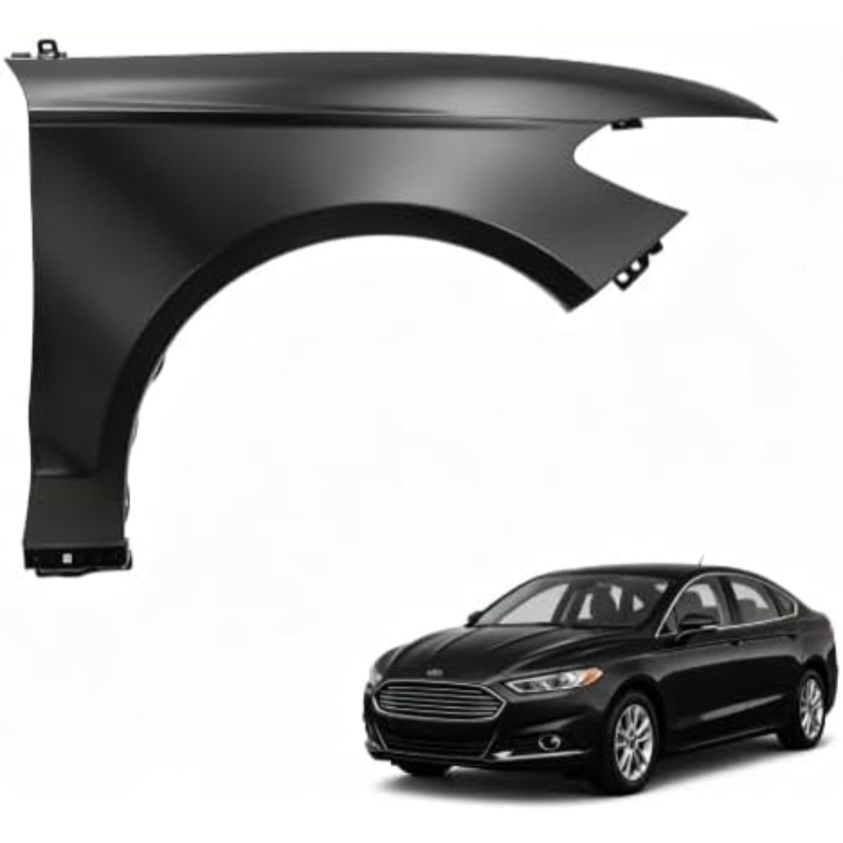 HECASA Front Right Fender Compatible with 2017-2020 Ford Fusion/Police Responder Replacement for HS7Z16006A FO1241305 110-02829R Steel Wheel Fender Panel Electrophoresis Black Passenger Side