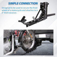 800LBS Motorcycle Trailer Hitch Scooter Hauler Mount Rack 2 Inches Motorcycle Tow Carrier Receiver Heavy Duty Steel LYA-043