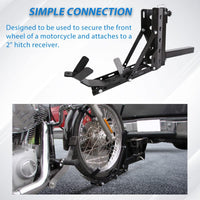 Load image into Gallery viewer, 800LBS Motorcycle Trailer Hitch Scooter Hauler Mount Rack 2&quot; Motorcycle Tow Carrier Receiver Heavy Duty Steel LYA-043
