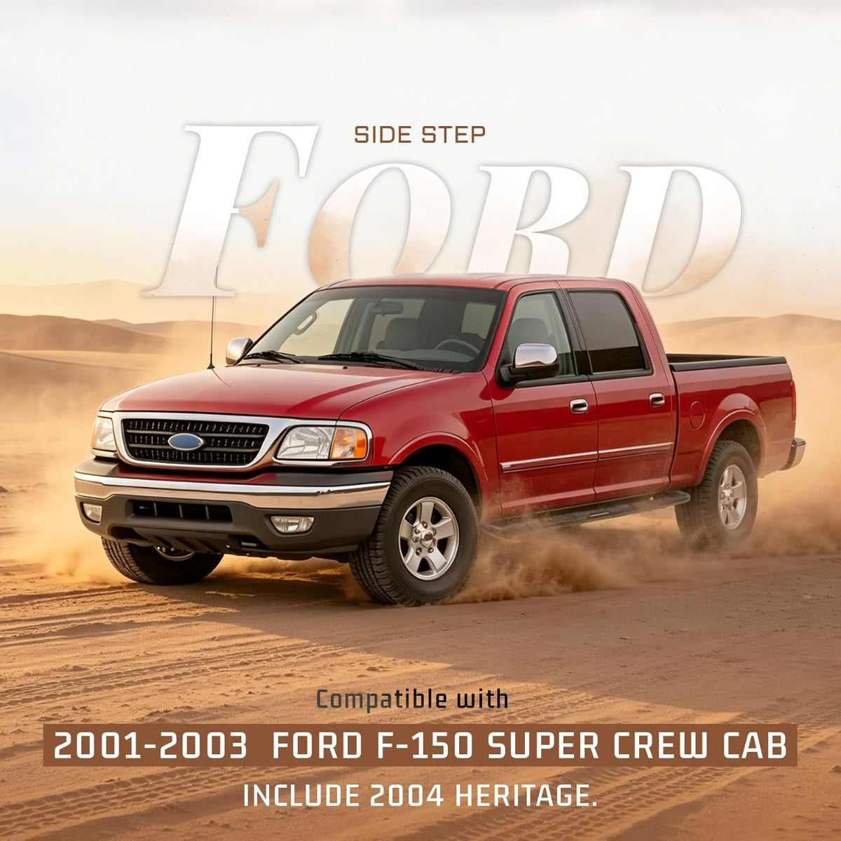 ALMULOO Steps Compatible with 2001-2003 Ford F-150 Super Crew Cab
