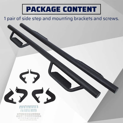 Running Boards Compatible with 2005-2023 Toyota Tacoma Double Cab Dropped Steps Side Steps Hoop Bar Nerf Bars Door (Matte Black)