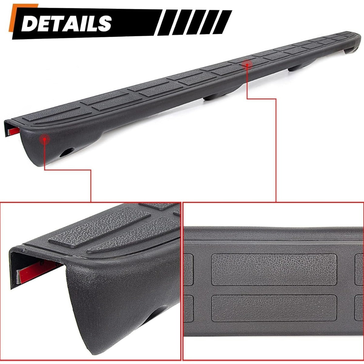 Tailgate Spoiler Cap Cover Compatible with 1999-2007 Chevy Silverado GMC Sierra Replacement for 15932249 GM1909101 Molding Top Protector Textured Black