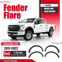 4Pcs Fender Flares Set Compatible with 2017-2022 Ford F-250/350 Super Duty Single Rear Wheel Front & Rear Wheel Arch Cover Protector Plastic(PP) Textured Black