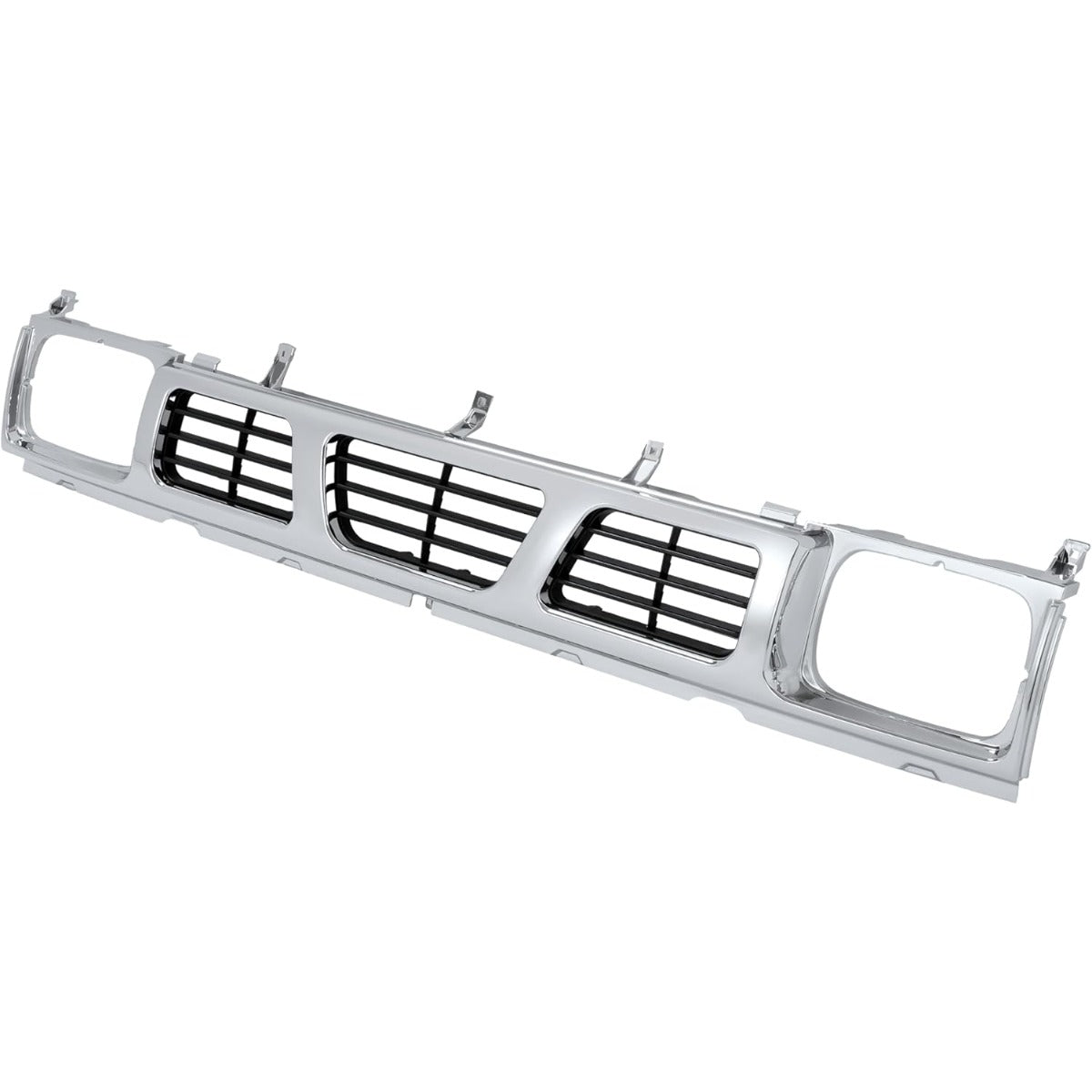 Front Grille Compatible with 1994 Nissan D21 XE 1993 1994 Nissan D21 Base SE 1995-1997 Nissan Pickup Base SE XE Replacement for 6231055G10 NI1200116 Chrome Bumper Grill Plastic(ABS) Silvery
