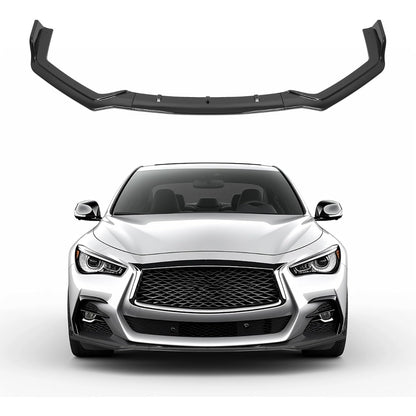 KUAFU 3Pcs Front Bumper Lip Compatible with 2018-2023 Infiniti Q50 Sport Models, Under Chin Spoiler Splitter Diffuser Protector Air Dams Body Kit (Gloss Black)