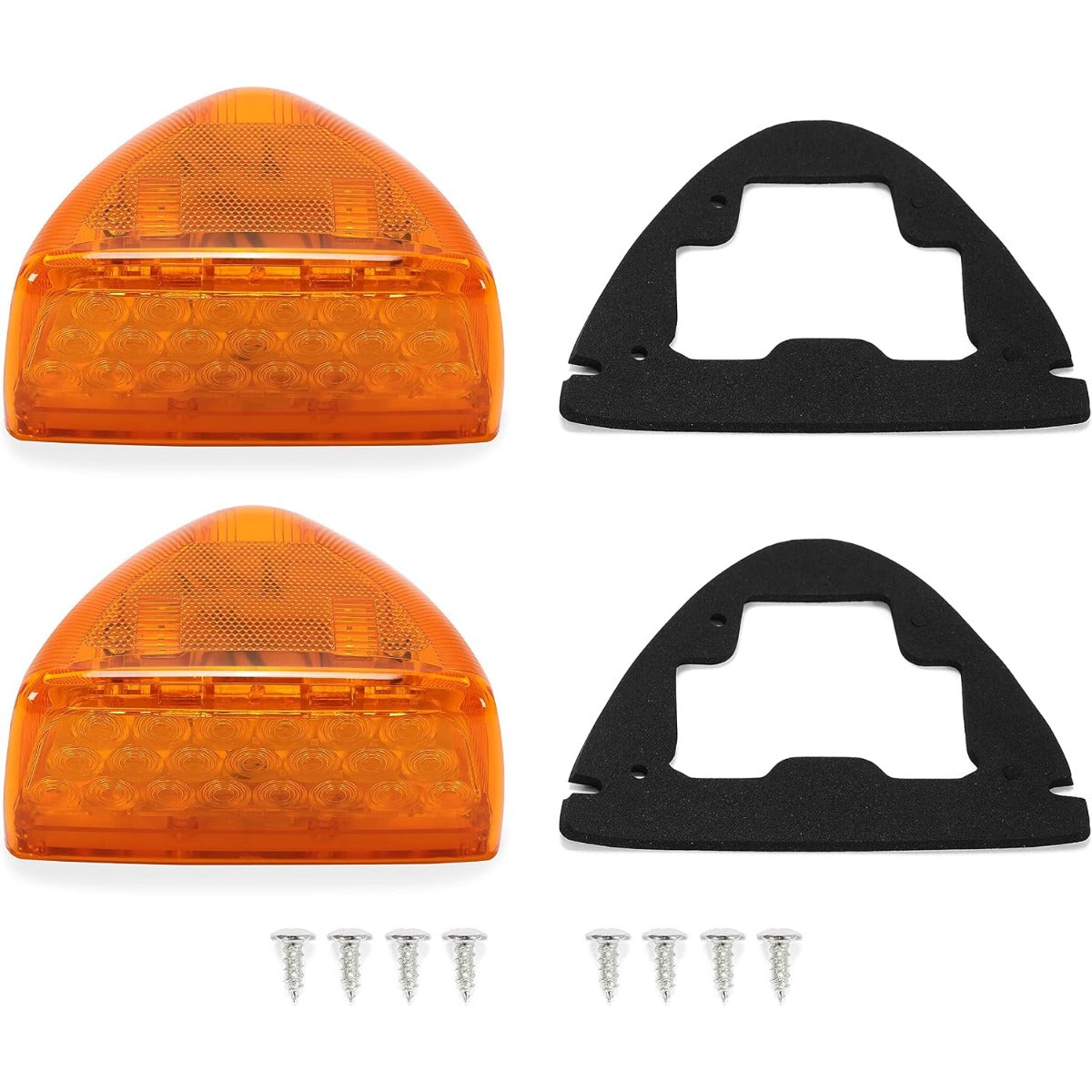HECASA Turn Signal Light Compatible with Peterbilt 357/365/378/379/359 Amber Lens 31 LED Headlight Marker Light Running Light 2Pcs