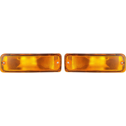 KUAFU Pair Turn Signal Light Compatible with 1989-1995 Toyota Pick-Up Truck 1990-1991 Toyota 4Runner SR5 (2 Wheel Drive Models) Right and Left Lamp Yellow Lens Replacement for TO2521107 TO2520105