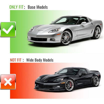 Side Skirts Extension Compatible with 2005-2013 Corvette C6 ZR1 Style Base Convertible 2-Door (05-13 Base Models) Painted Matte Black with Mud Flaps Rocker Panels Guard Body Kit Replacement