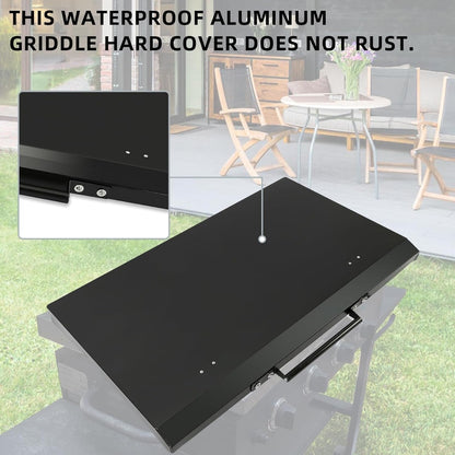 Black Outdoor 36 Inches Griddle Grill Hard Cover Lid Waterproof Aluminum Compatible with Blackstone & More (No Diamond Plated) LYOM-018F-GB